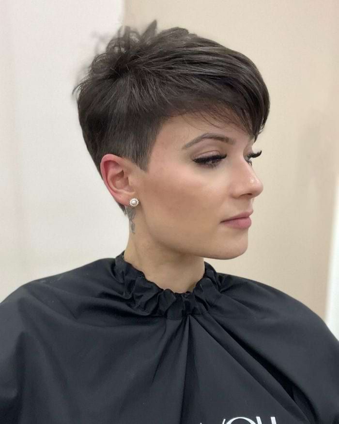 Choppy Bangs On Short Dark Pixie — Hairstyles for Oval Faces