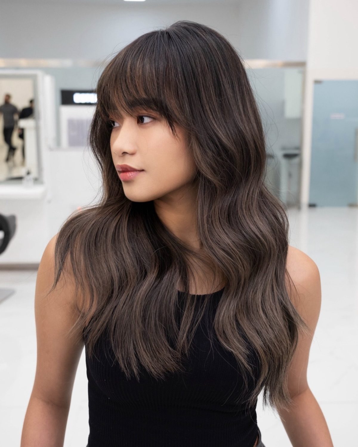 Loose Waves with Face-Framing Curtain Bangs — Clean Girl Hairstyles