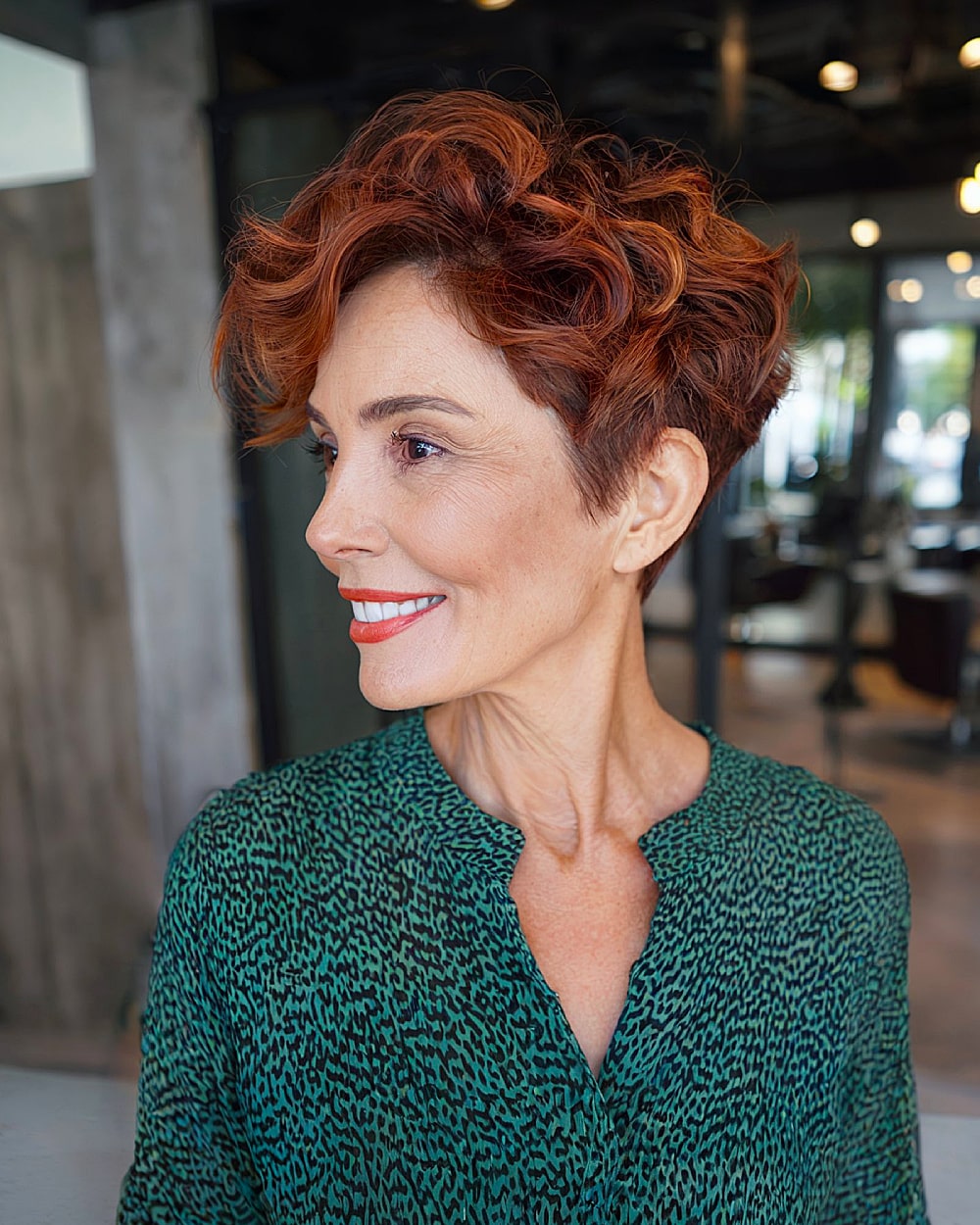 Vibrant Red Curly Pixie Vibrant Red Curly Pixie — Pixie Cut for Women Over 50