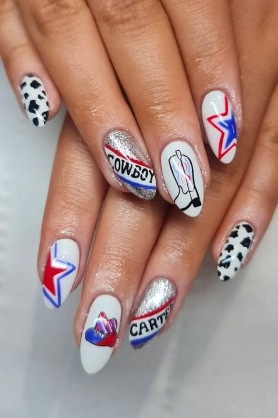 Graphic Cowboy Hat Stars Oval Graphic Cowboy Hat Stars Oval — Nashville Nails