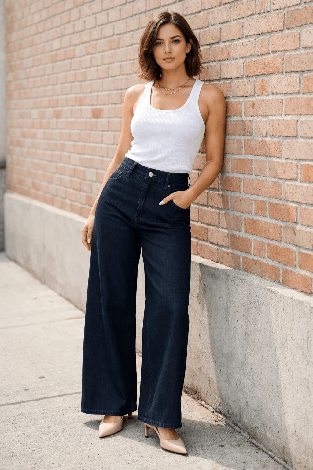 Asymmetrical Denim Skirt with Ruched Top and Knee-High Boots Asymmetrical Denim Skirt with Ruched Top and Knee-High Boots — Outfits for Big Thighs