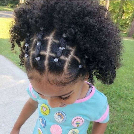 Geometric Part Curly Afro Geometric Part Curly Afro — Little Black Girl Hairstyles