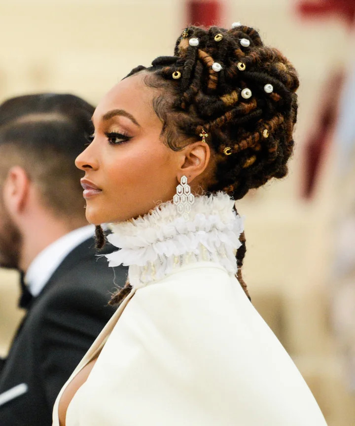Chunky Braided Locs With Bead Detail Chunky Braided Locs With Bead Detail — Loc Styles for Wedding