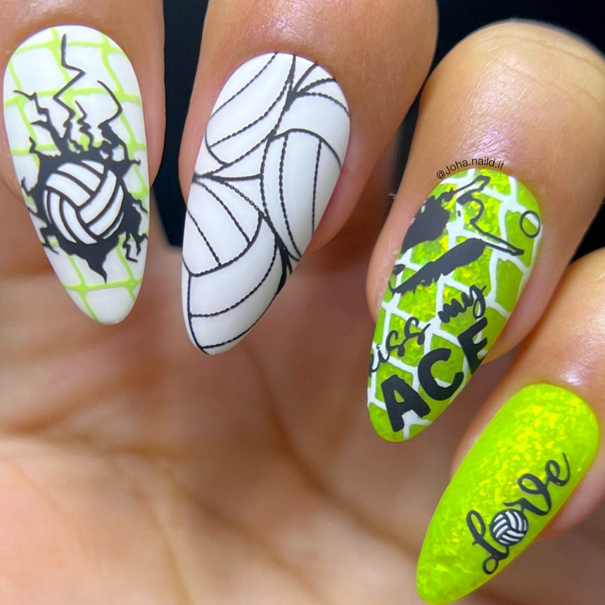 Neon Green Ace Volleyball Nails Neon Green Ace Volleyball Nails