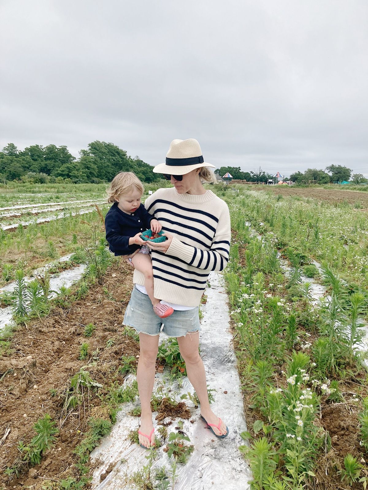 Striped Sweater and Denim Shorts for Casual Summer — Hamptons Outfits