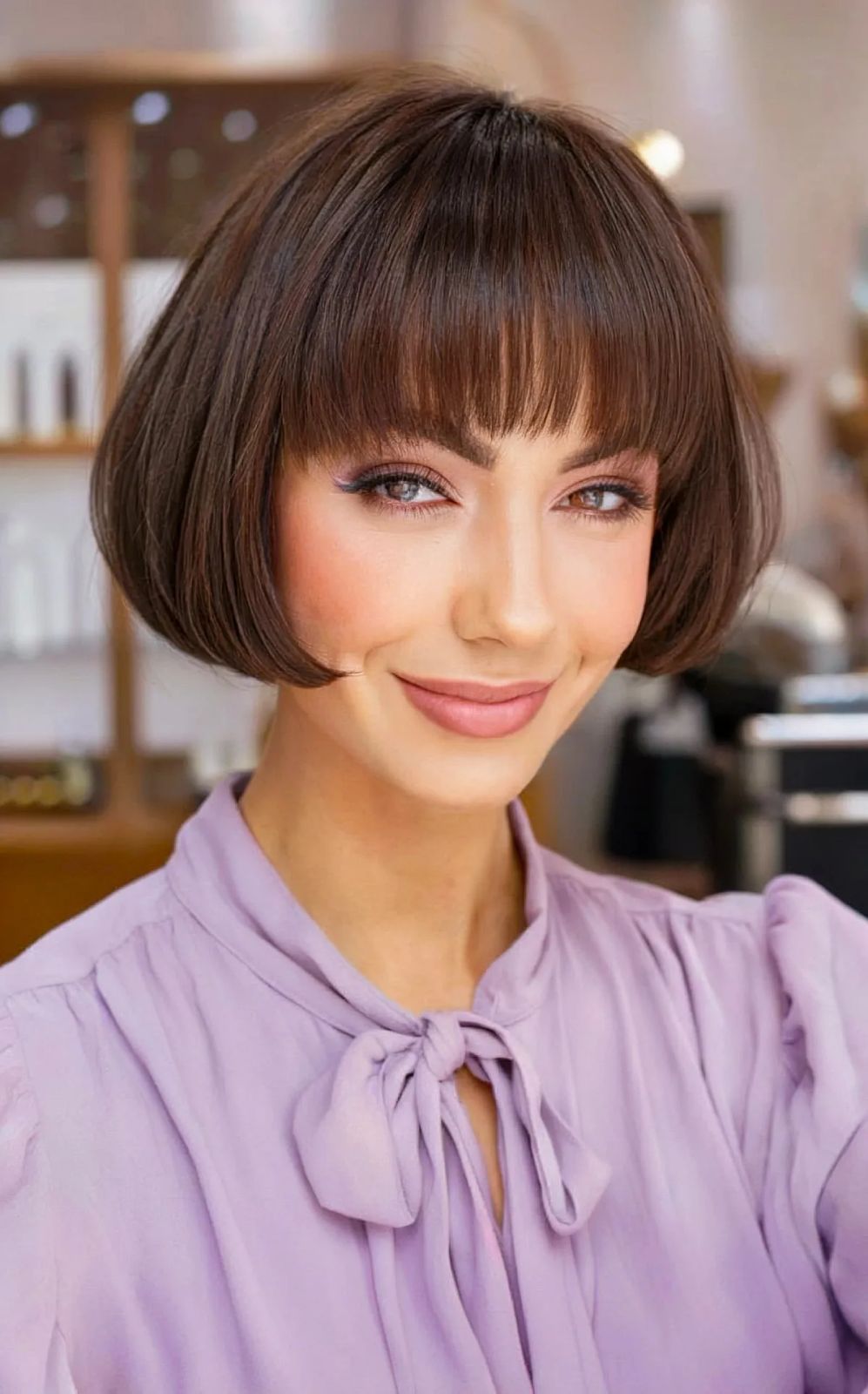 Sleek Bob With Perfectly Blunt Fringe Sleek Bob With Perfectly Blunt Fringe — Blunt Bob