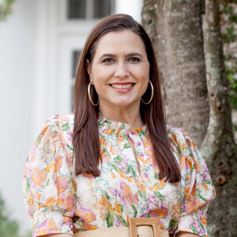 Floral Print Dress with Straw Belt Floral Print Dress with Straw Belt — Real Estate Agent Outfits