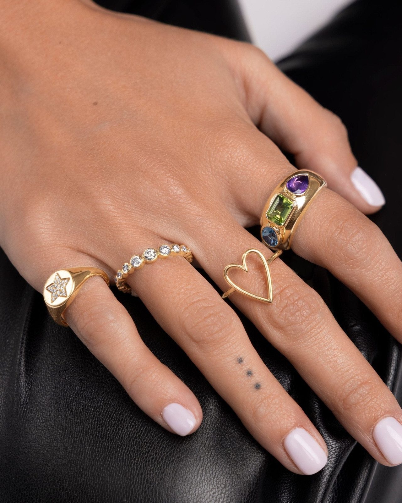 Gemstone-Embellished Chunky Ring for a Dressy Touch — Chunky Rings