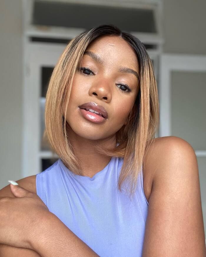 Chin Length Honey Blonde Bob With Waves Chin Length Honey Blonde Bob With Waves — Honey Blonde on Black Women