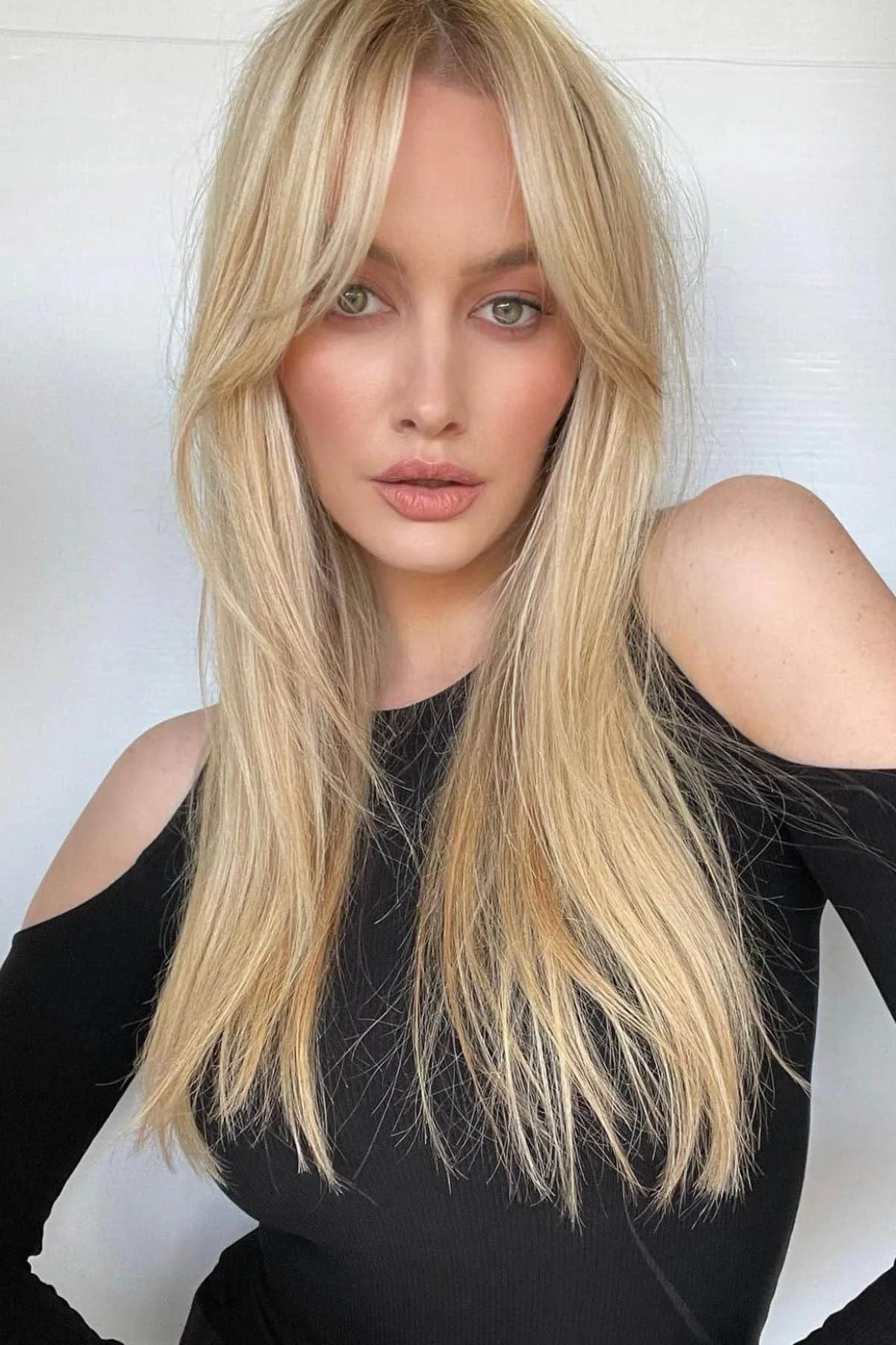 Layered Shag With Wispy Curtain Bangs Layered Shag With Wispy Curtain Bangs — Bangs for Thin Hair