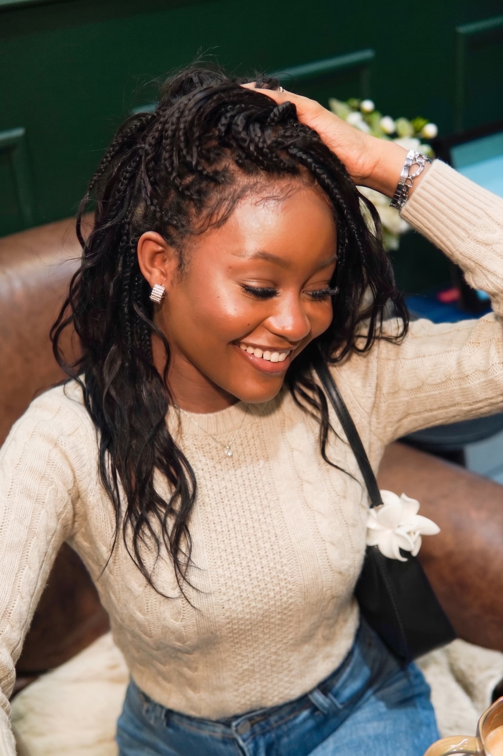 Warm Honey Blonde Box Braids With Curls — Bora Bora Braids