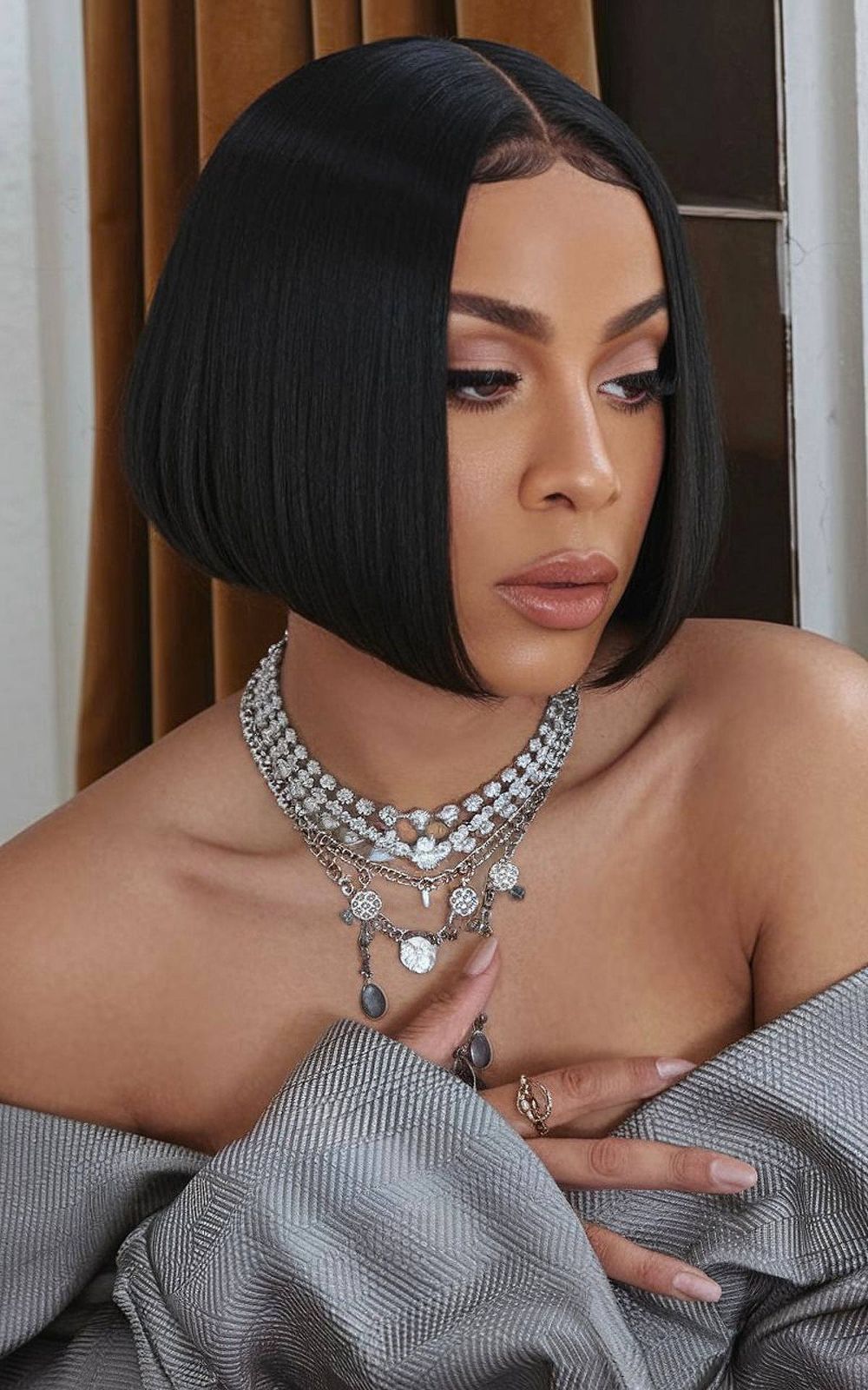 Blunt Bob With Sharp Bangs Blunt Bob With Sharp Bangs — Silk Press Bob