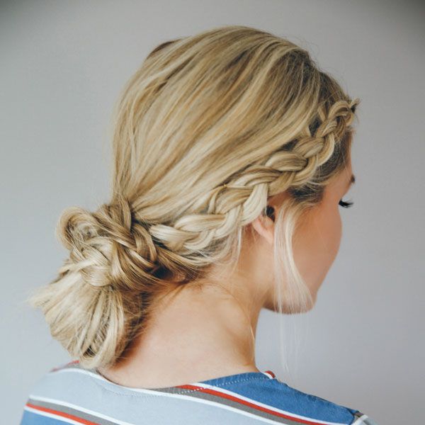 Braided Crown Updo with Low Bun Braided Crown Updo with Low Bun — Easy Braided Hairstyles