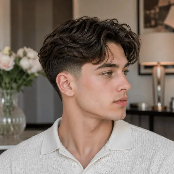 Wavy Visual Idea — Mid Taper Fade