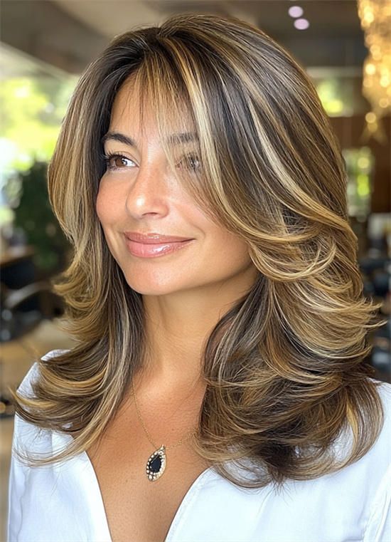Top15 Balayage Hair Colors That Brighten Your Face After 40 - WigShe