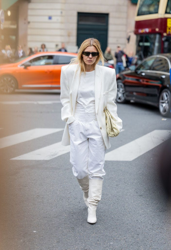 White Knee-High Boots Outfit Idea — All White Party Outfits