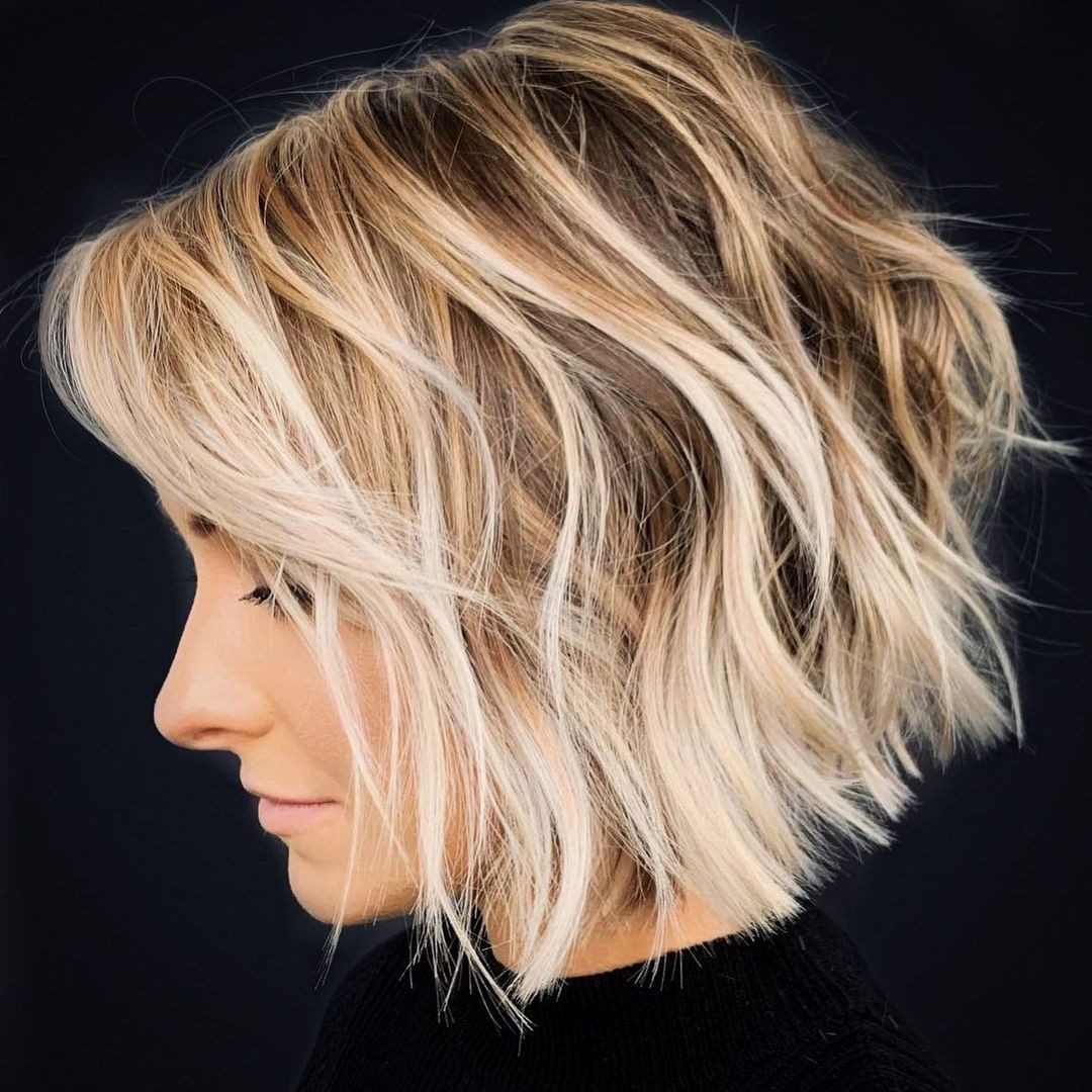 Choppy Shag With Platinum Highlights — Blonde Highlights