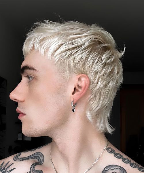 Platinum Blonde Choppy Mullet — Mod Cut