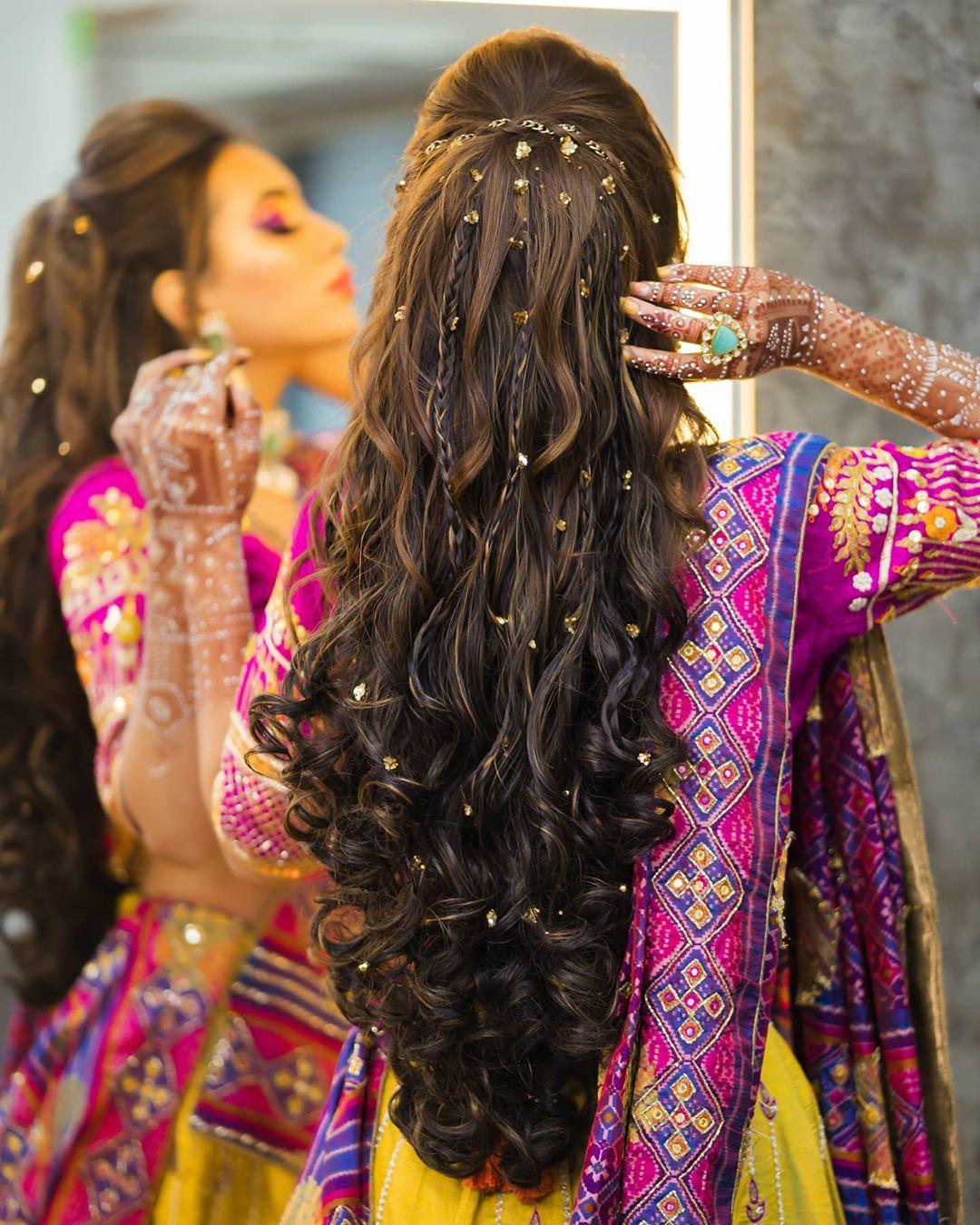 Dark Brown Half-Up With Gold Pins Dark Brown Half-Up With Gold Pins — Updos for Long Hair