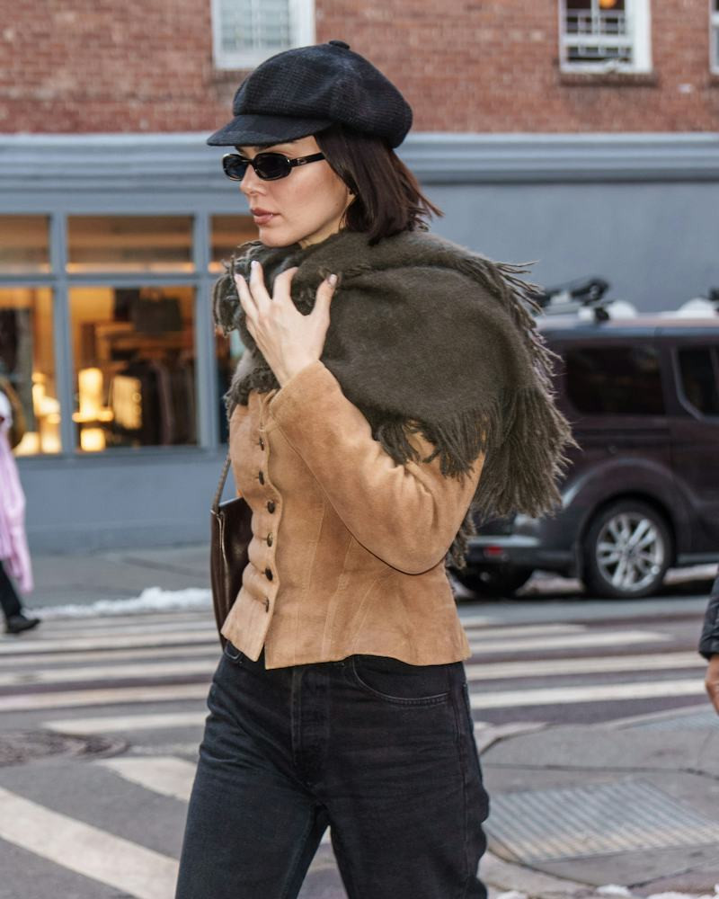 Suede and Scarf: Casual Street Style with Newsboy Cap — Newsboy Cap Outfits