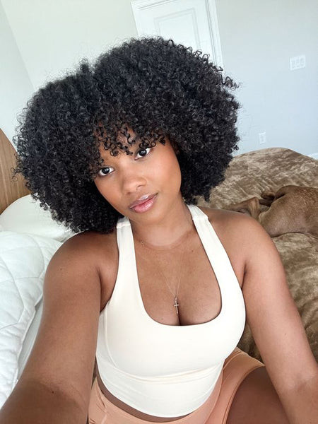 Layered Bob With Short Curly Bangs Layered Bob With Short Curly Bangs — Wash and Go Hairstyles
