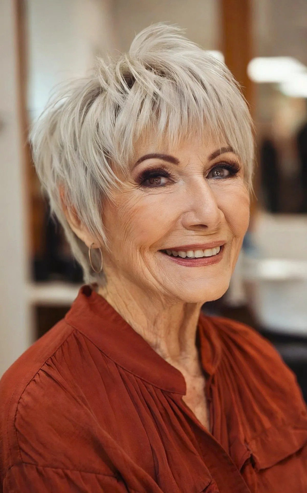 Ash Blonde Pixie Shag Ash Blonde Pixie Shag — Hairstyles for Women Over 70