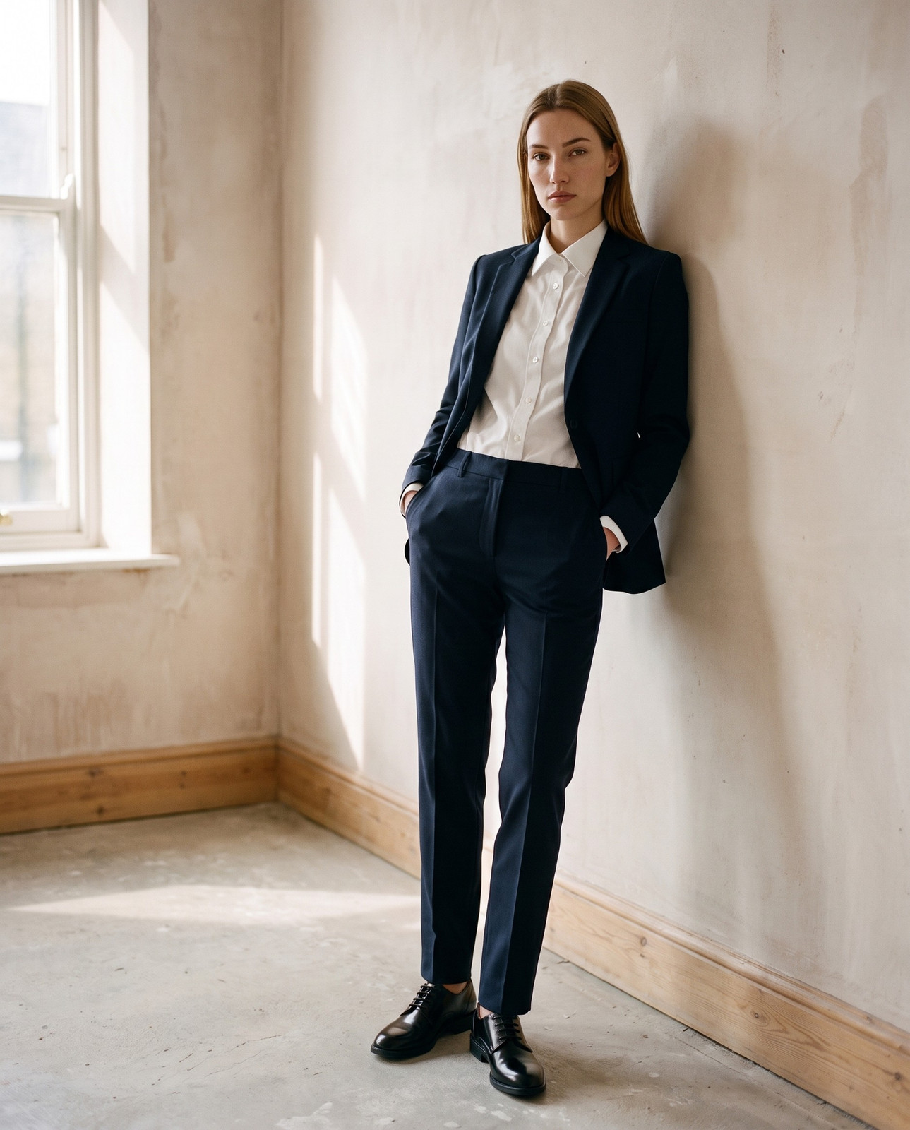 Black Derby Shoes Outfit Idea — Business Formal Outfits