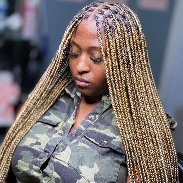 Thick Straight Blonde Box Braids — Blonde Knotless Braids