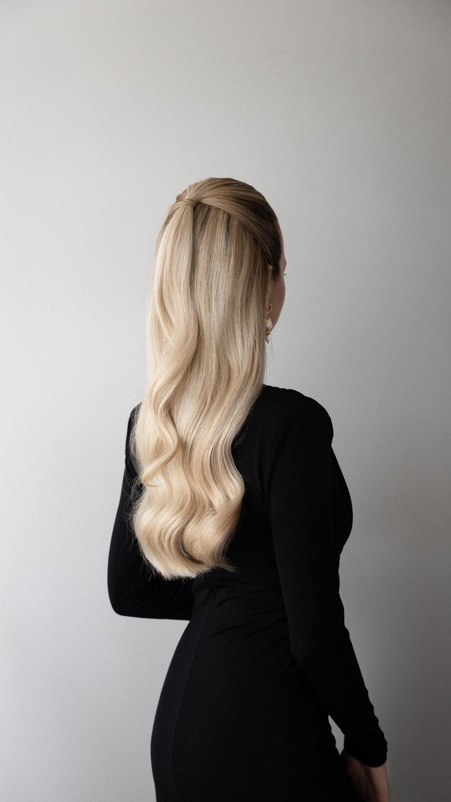 Sleek Ponytail With Wavy Mid-Back Flow — Half Up Half Down Natural Hair