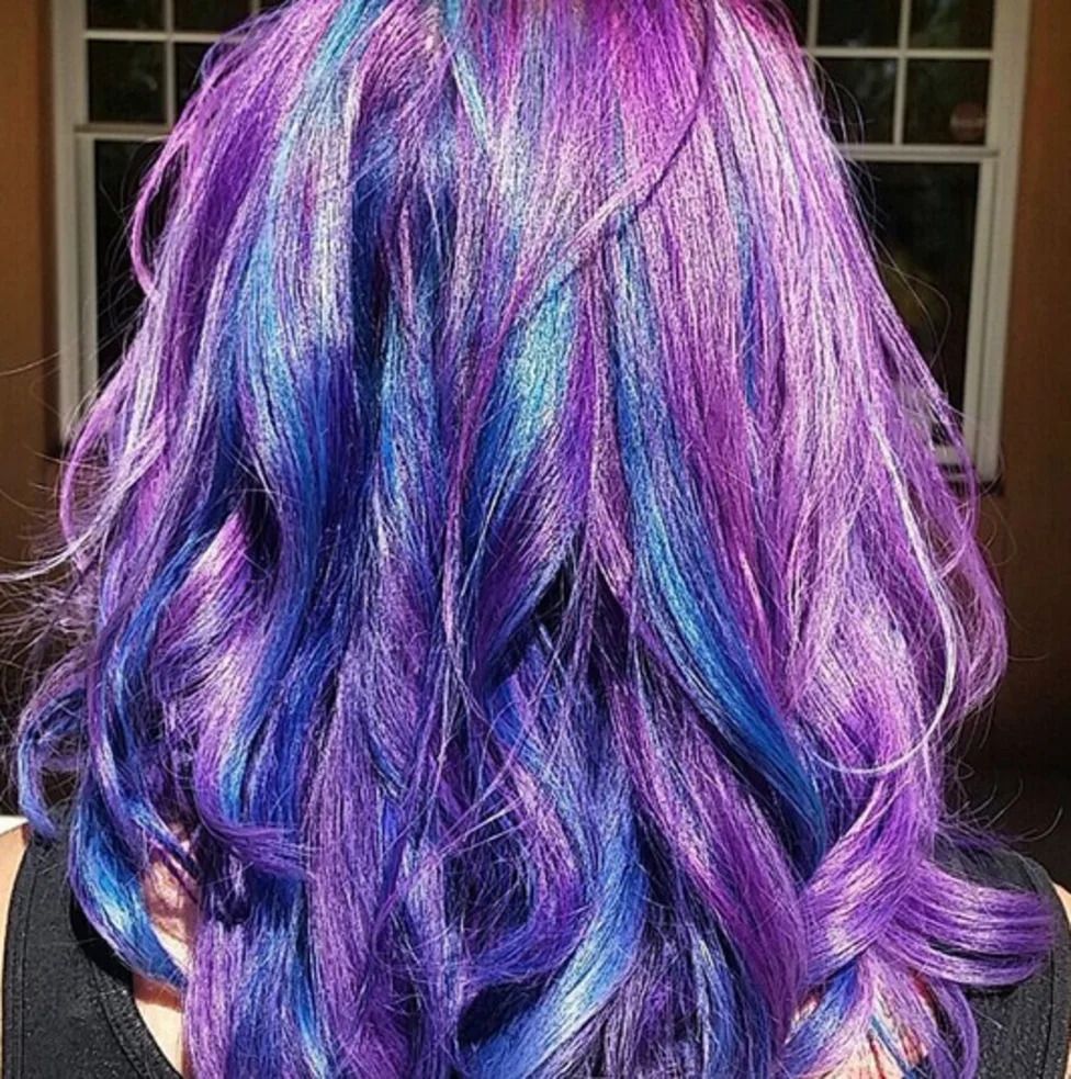 Mid-Back Curls With Pink Highlights Mid-Back Curls With Pink Highlights — Galaxy Hair