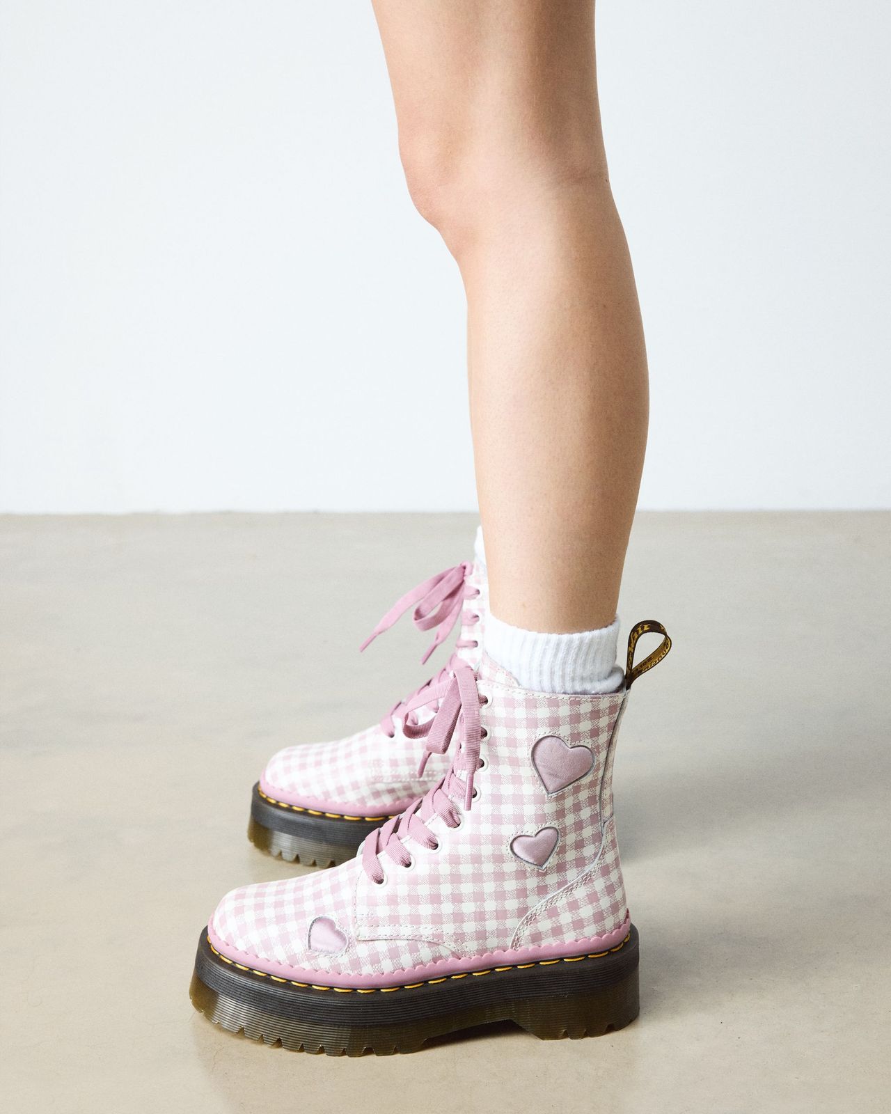 Playful Charm: Gingham Jadon Boots with Heart Appliques Playful Charm: Gingham Jadon Boots with Heart Appliques — Jadon Boots Outfits