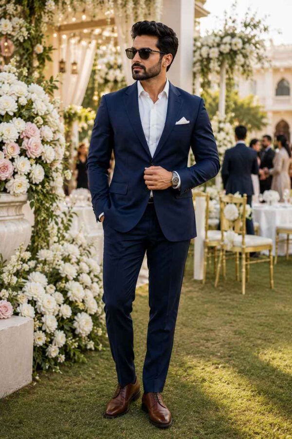 Classic Navy Suit for a Daytime Wedding — Mens Wedding Guest Outfits