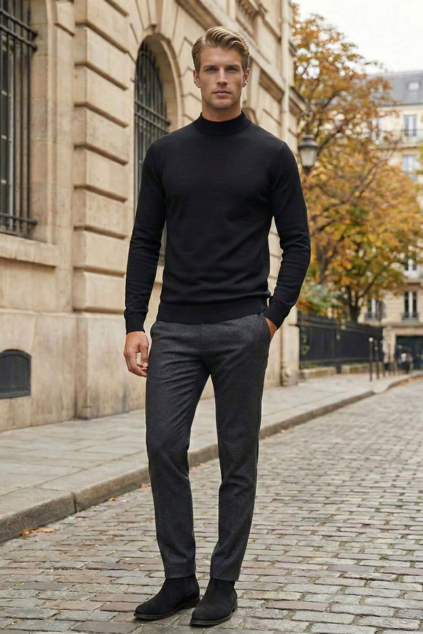 Wool Turtleneck and Trousers for Winter Understated Luxury Wool Turtleneck and Trousers for Winter Understated Luxury — Old Money Outfits for Men