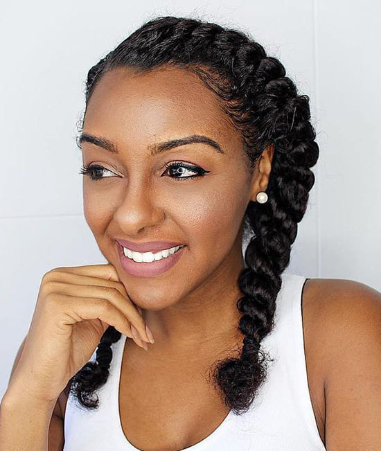 Thick French Braids With Loose Ends — Two Braids