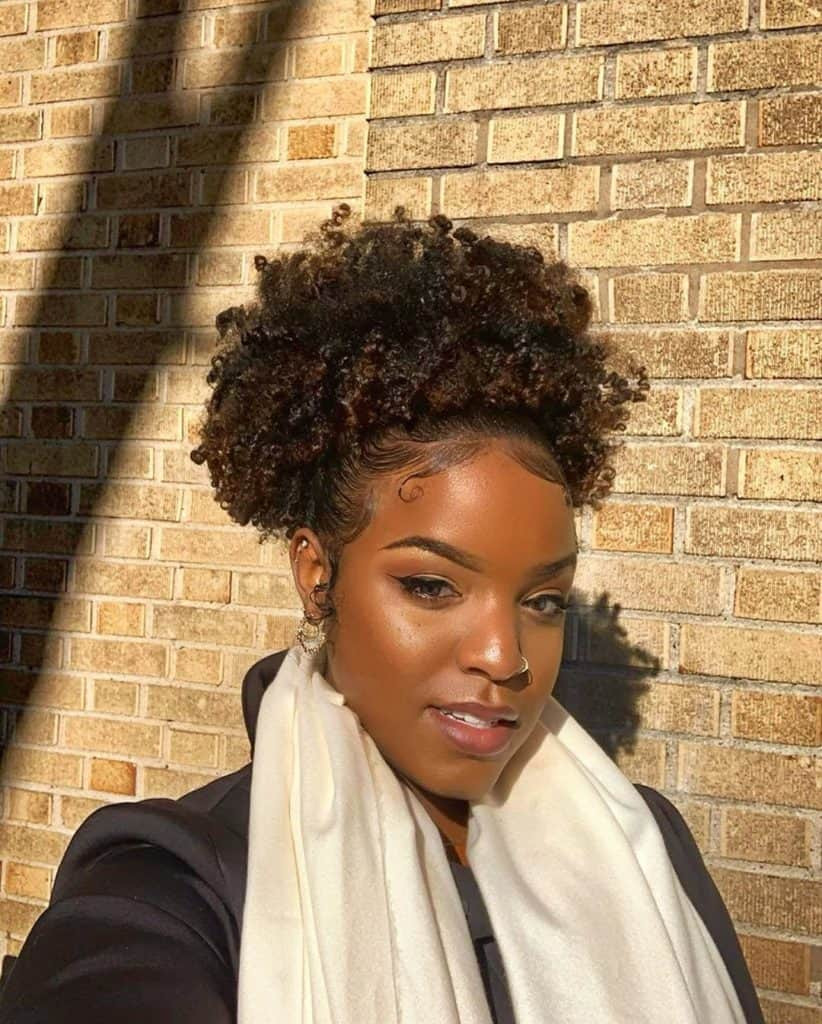 Curly Puff With Blonde Highlights Curly Puff With Blonde Highlights — Puff Hairstyles Natural Hair