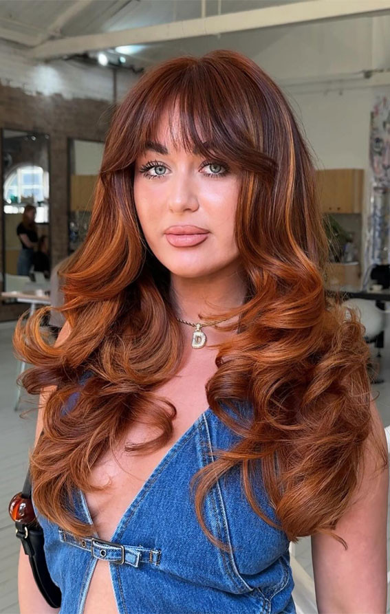 Deep Auburn With Copper & Golden Highlights Deep Auburn With Copper & Golden Highlights — Auburn Hair