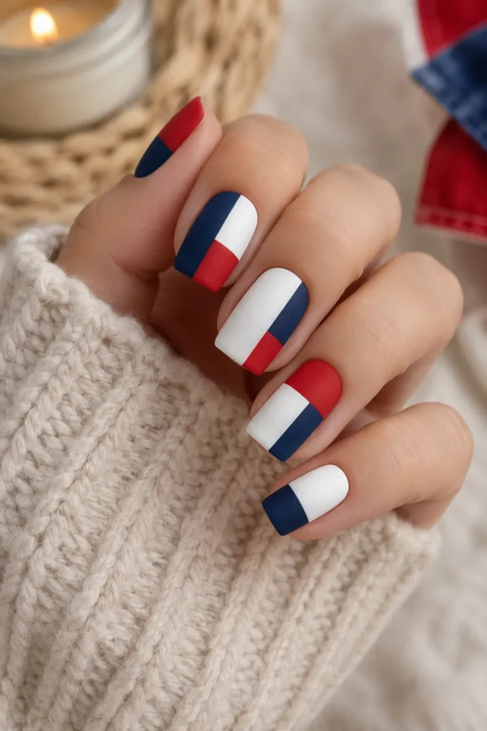 Matte Visual Idea Matte Visual Idea — Color Block Nails