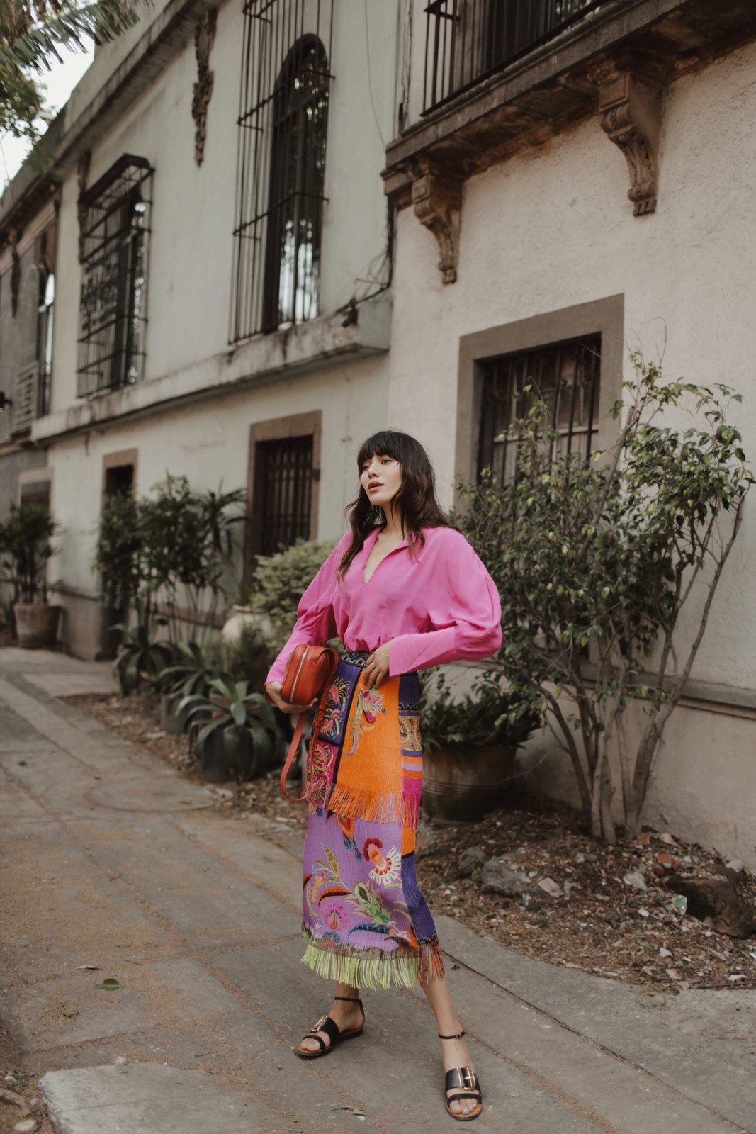 Statement Skirt with Puffy-Sleeved Blouse — Mexico City Outfits