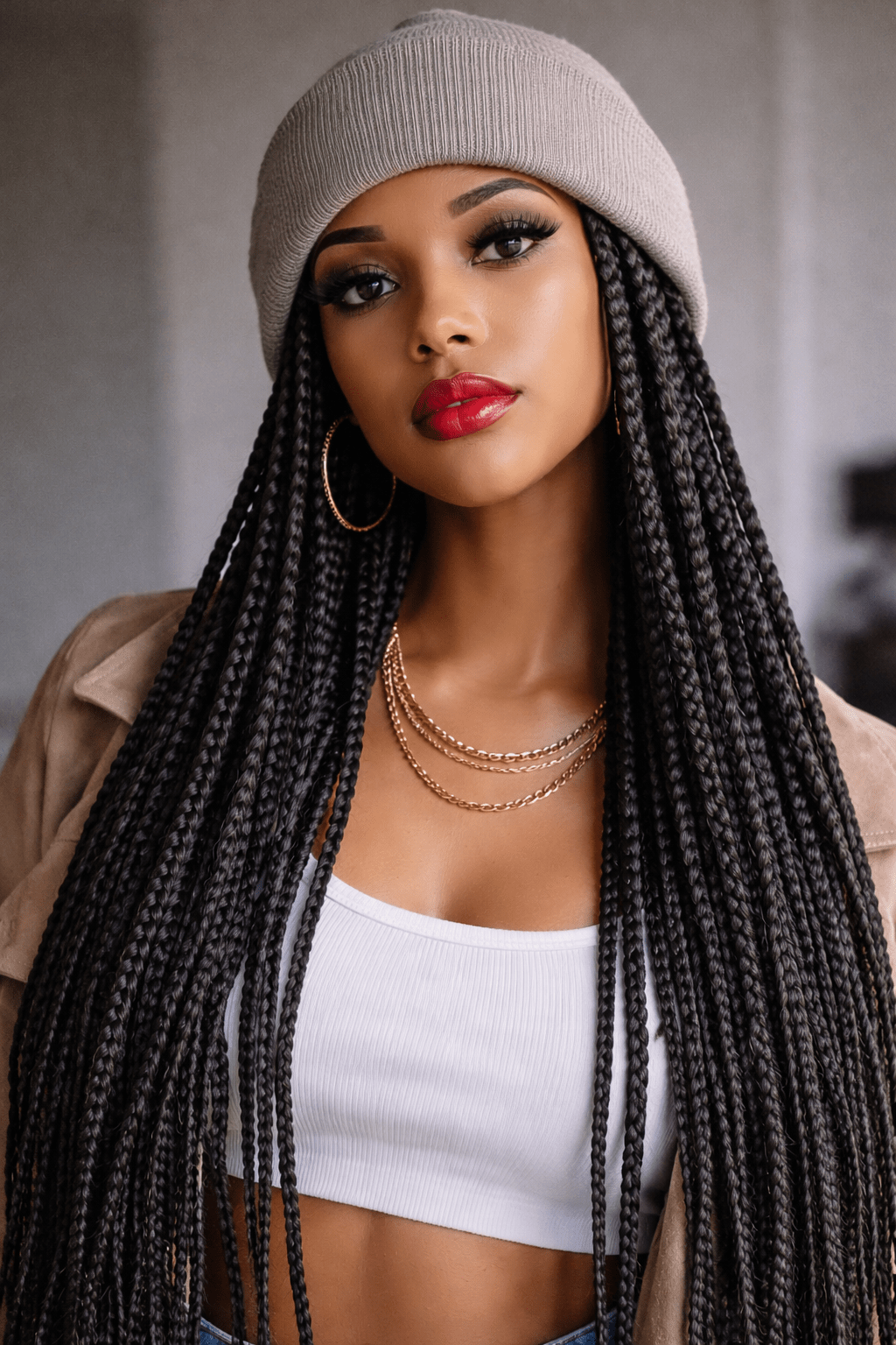 Long Visual Idea Long Visual Idea — Hat Hairstyles