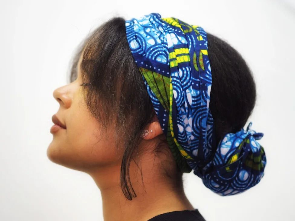 Coily Nape Bun With Vibrant Bandana Wrap Coily Nape Bun With Vibrant Bandana Wrap — Bandana Hairstyles