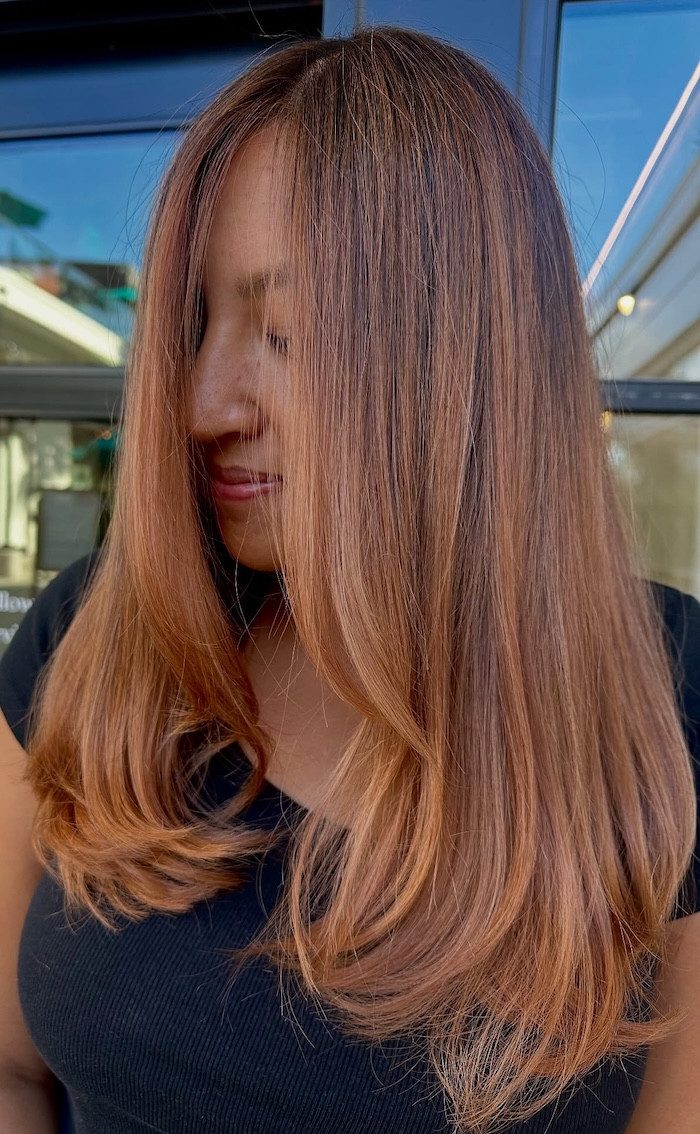 Warm Copper Brown With Face-Framing Layers Warm Copper Brown With Face-Framing Layers — Copper Brown Hair