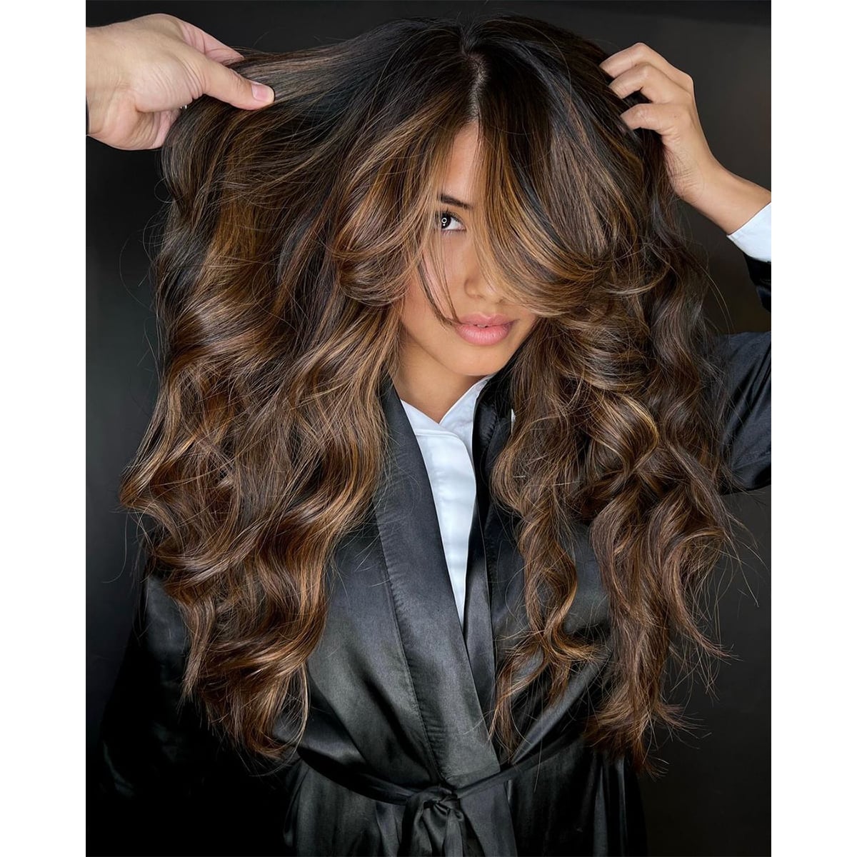 Dark Brown Base With Honey Balayage Visual Idea Dark Brown Base With Honey Balayage Visual Idea