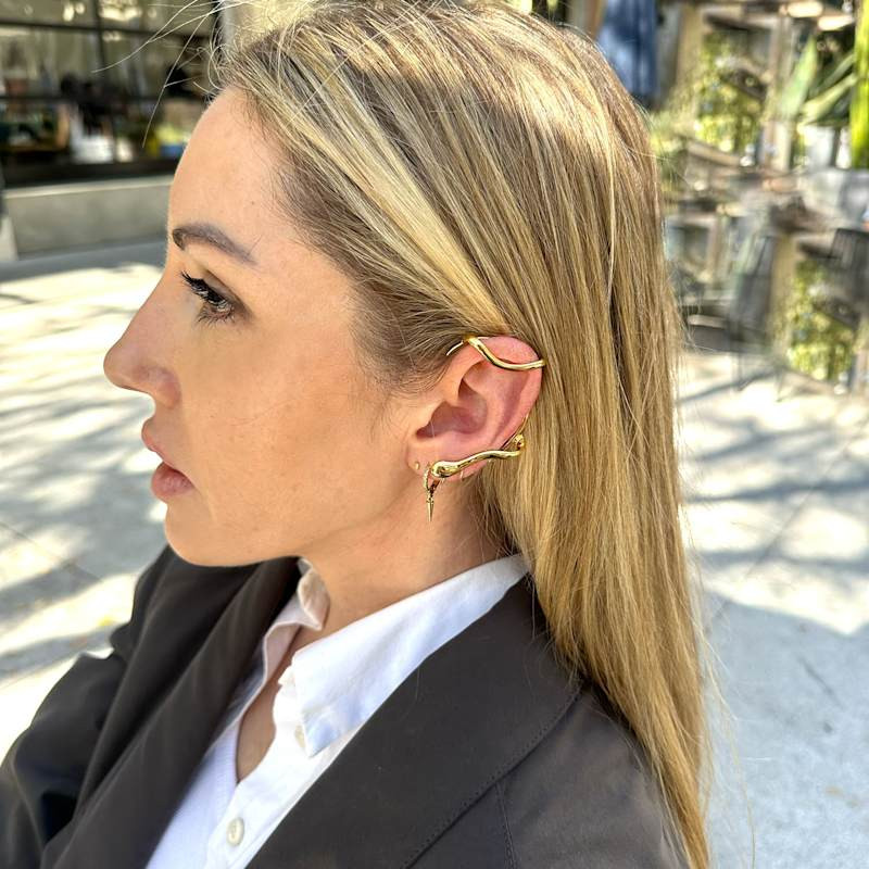 Gold Snake Ear Cuff with Matching Stud Gold Snake Ear Cuff with Matching Stud — Ear Cuffs