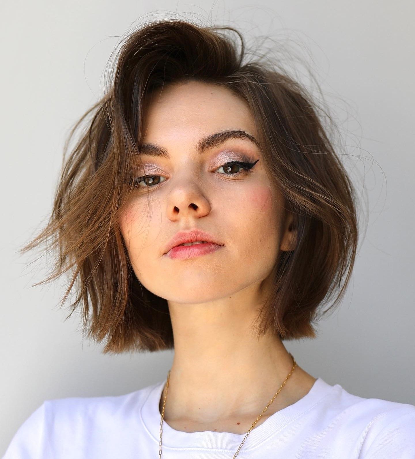 Textured Dark Blonde Bob With Wavy Ends Textured Dark Blonde Bob With Wavy Ends — Chin Length Bob