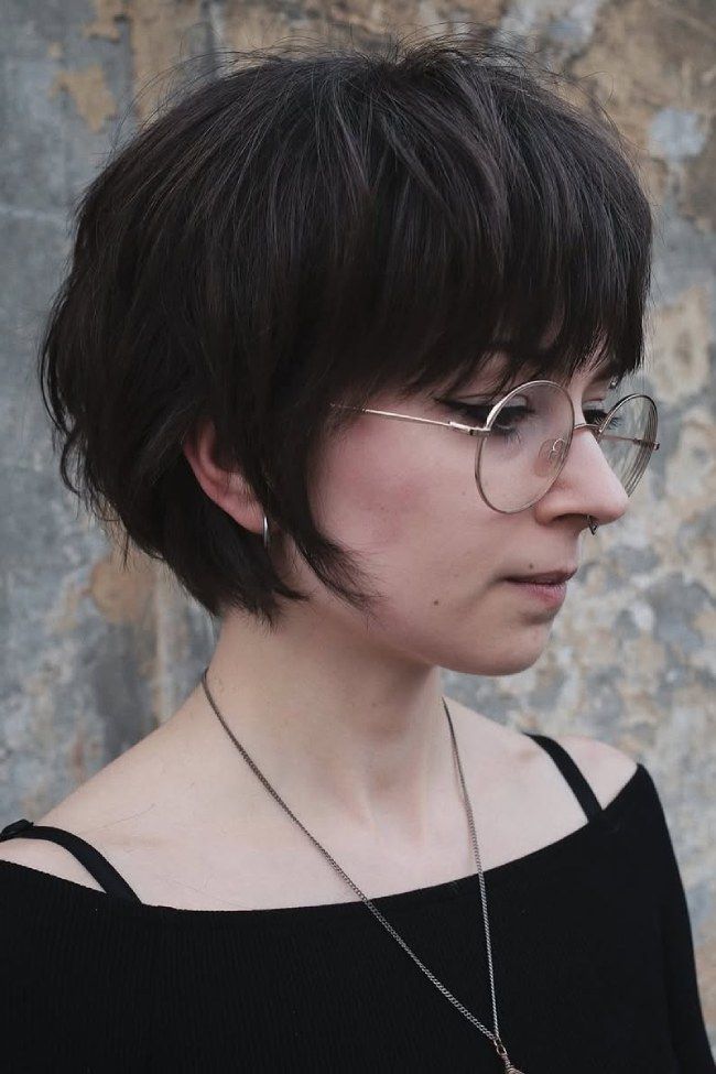 Dark Brunette Bixie with Micro Fringe — Haircuts for Straight Hair