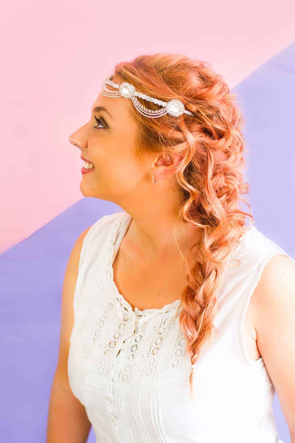 Coral Base With Lighter Tones Visual Idea — Headband Hairstyles