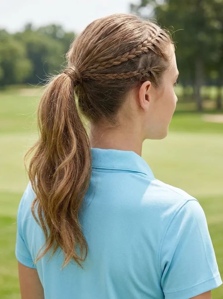 Braided Accents Low Ponytail Braided Accents Low Ponytail — Golf Hairstyles