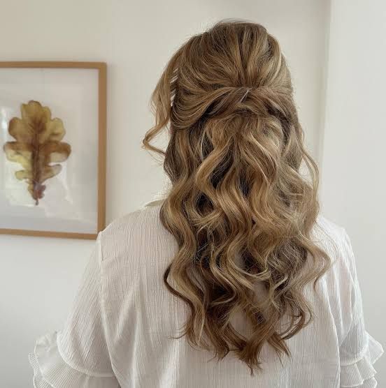 Ash Blonde Elegant Twisted Knot — Half Up Half Down Wavy Hair