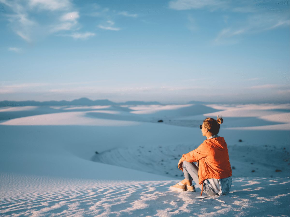 Sand Dune Vista: Windbreaker and Striped Top Sand Dune Vista: Windbreaker and Striped Top — National Park Outfits