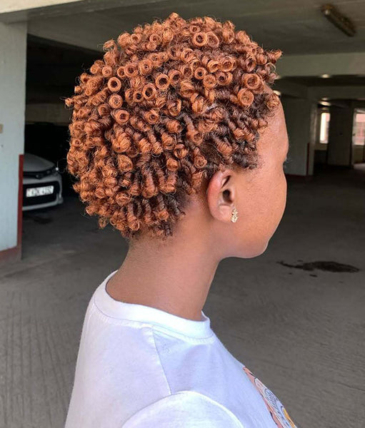 Short Finger Coils in Vibrant Copper Short Finger Coils in Vibrant Copper — 4B Hairstyles